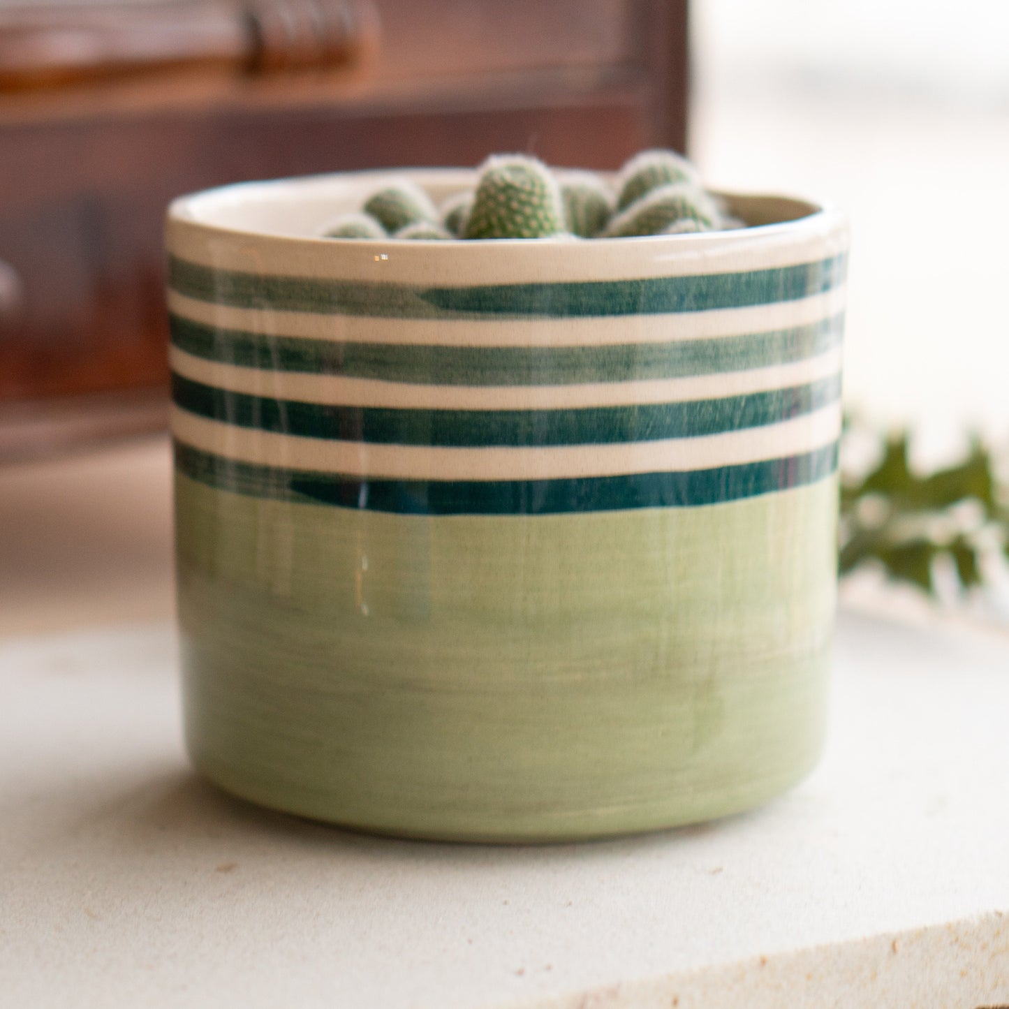 Pottery Flower Pot - Handmade Indoor Planter, Ceramic Succulent Planter