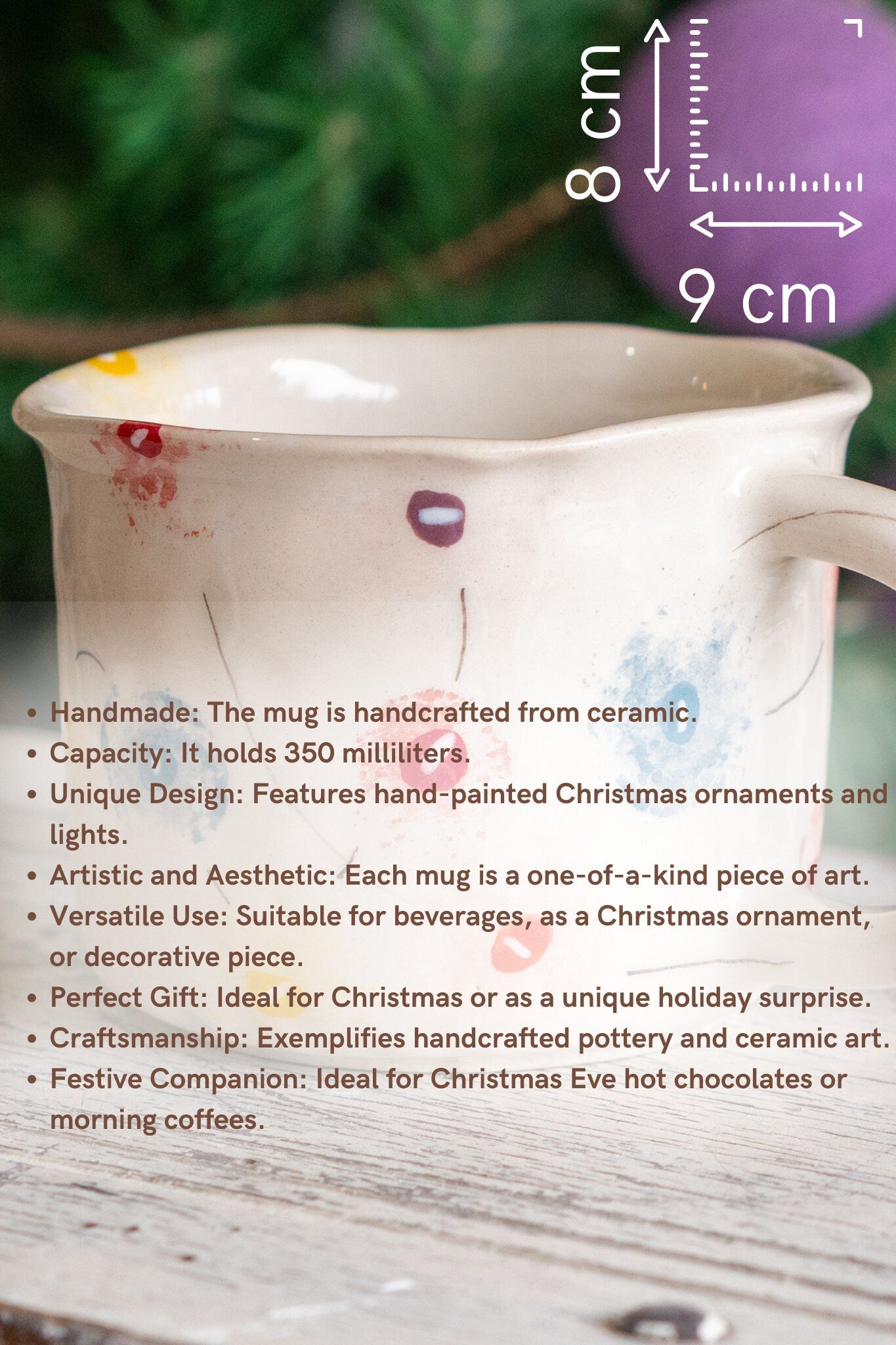 Christmas Coffee Mug - Ornaments and Lights