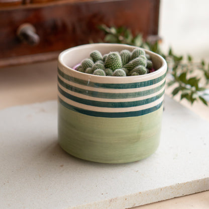 Pottery Flower Pot - Handmade Indoor Planter, Ceramic Succulent Planter