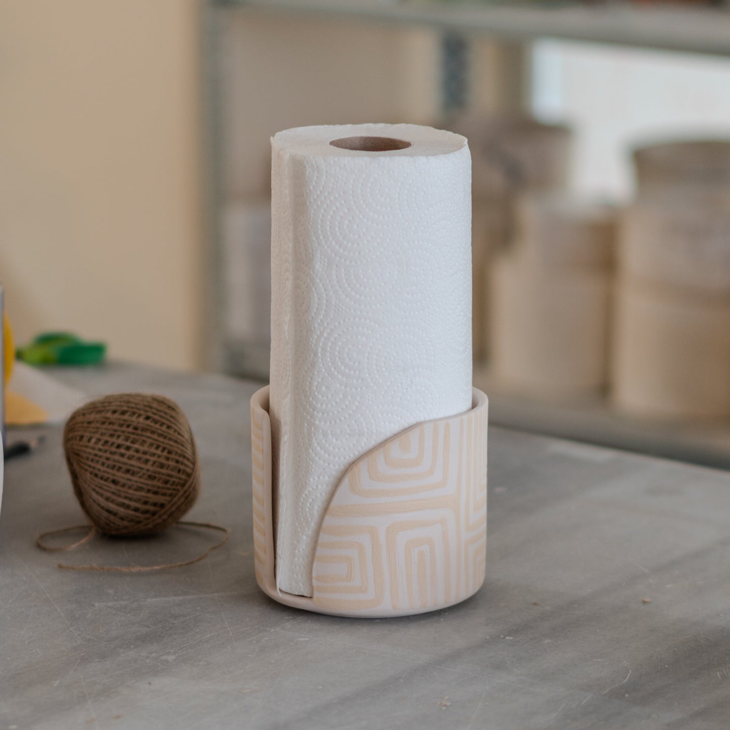 Paper Towel Holder - Ceramic Towel Rack, Handmade Ceramic Paper Roll Holder