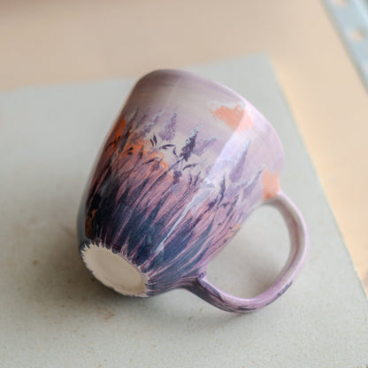 Lavender Garden Coffee Mug - Ceramic Coffee Mug, Floral Tea Cup, Artisan Mug