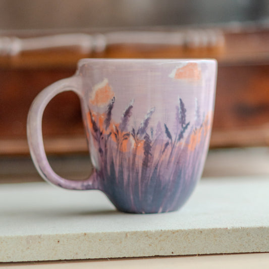 Lavender Garden Coffee Mug - Ceramic Coffee Mug, Floral Tea Cup, Artisan Mug