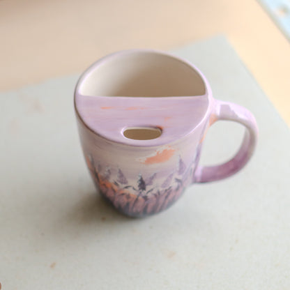 Lavender Garden Coffee Mug - Ceramic Coffee Mug, Floral Tea Cup, Artisan Mug