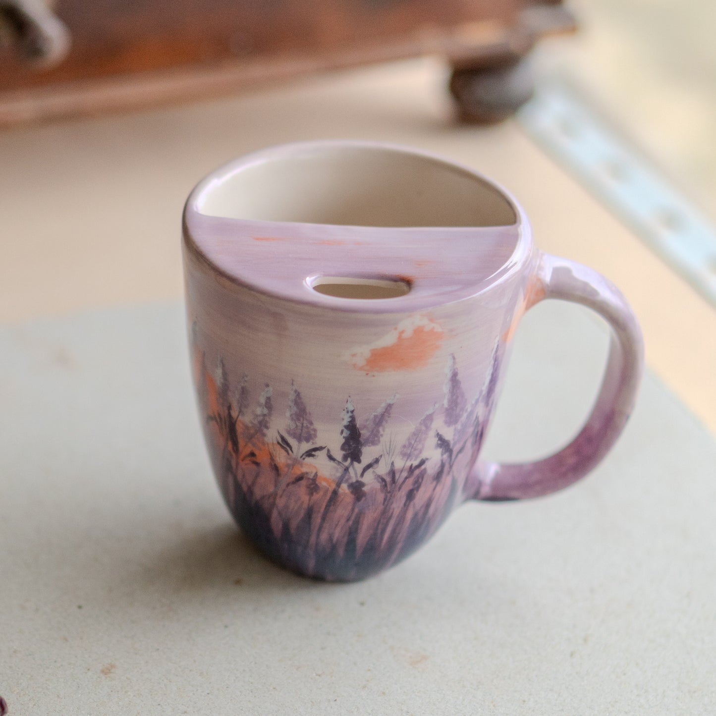 Lavender Garden Coffee Mug - Ceramic Coffee Mug, Floral Tea Cup, Artisan Mug