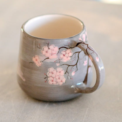 Sakura Coffee Mug - Cherry Blossom Decor, Handmade Flower Coffee Mug, Valentines Day Gift Idea