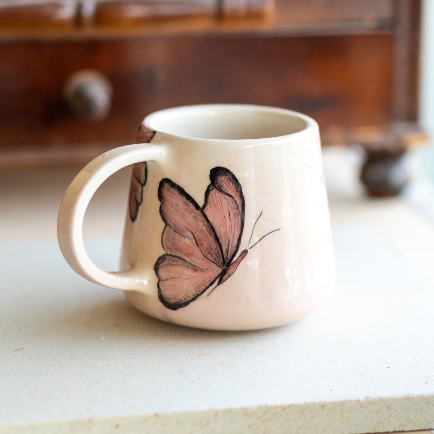 Pink Butterfly Mug