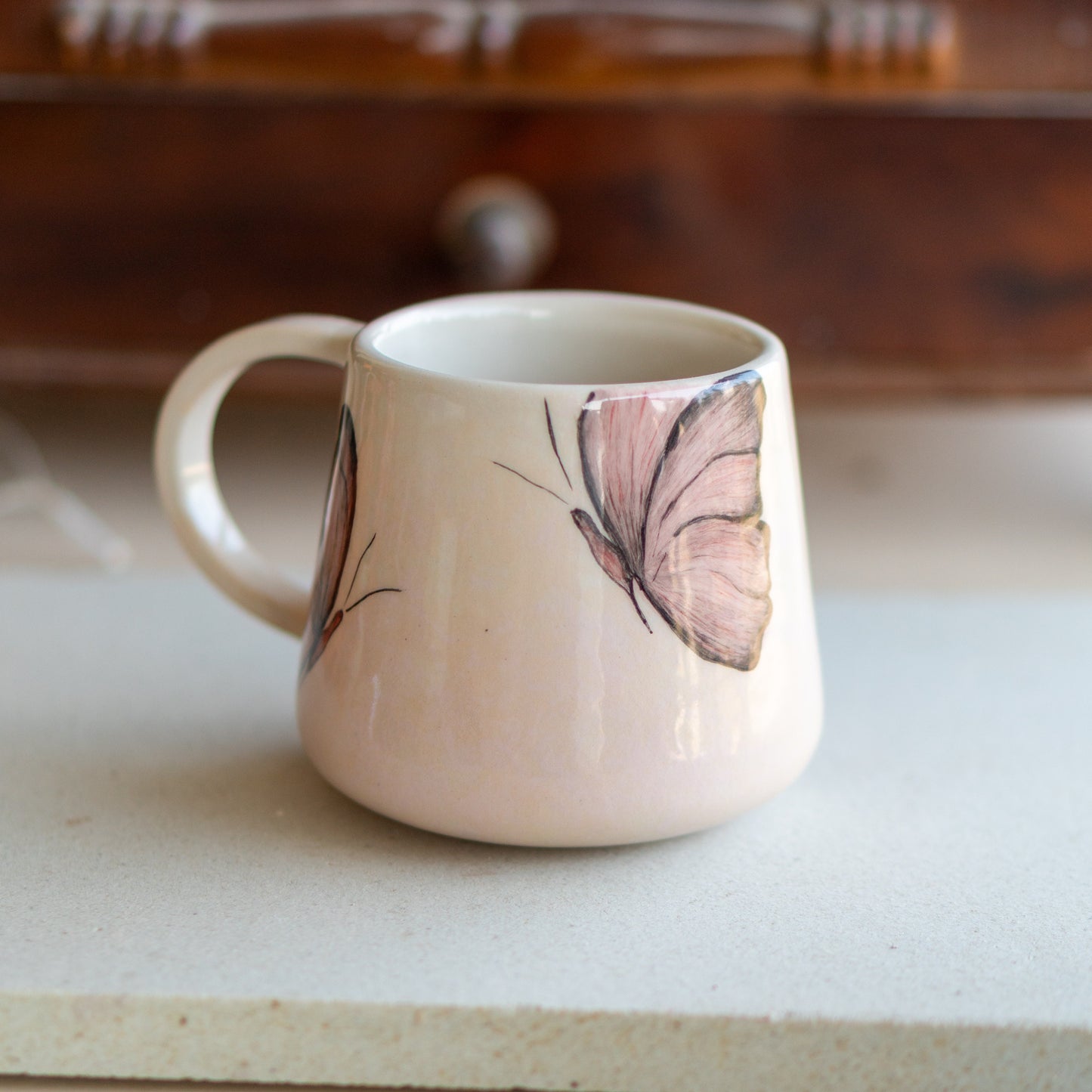 Pink Butterfly Mug