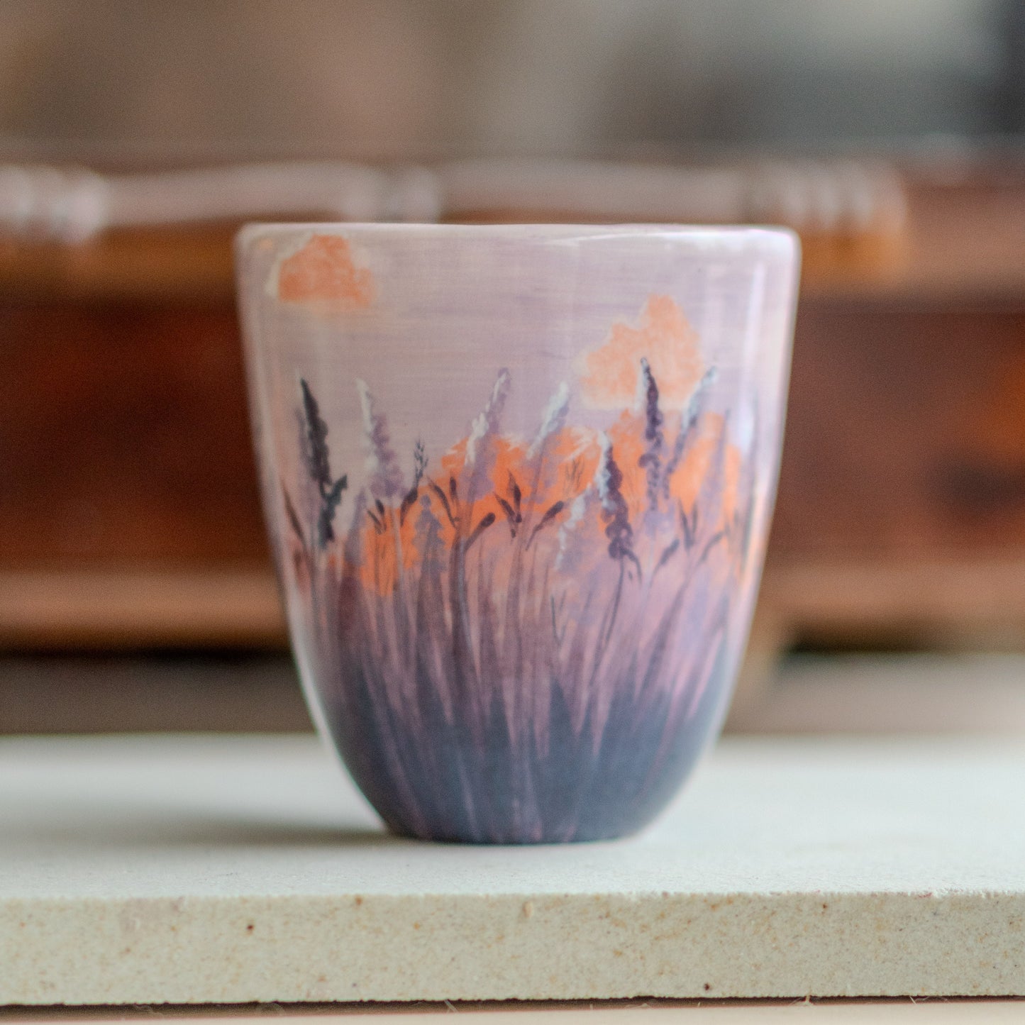 Lavender Garden Coffee Mug - Ceramic Coffee Mug, Floral Tea Cup, Artisan Mug