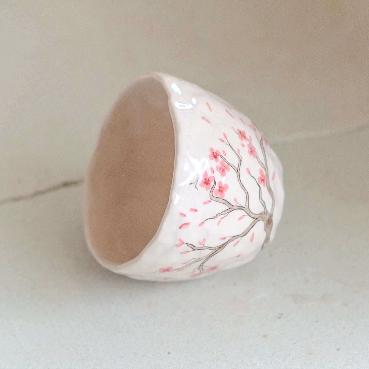 Sakura Flower Pottery Mug - Cherry Blossom Tree, Handmade Pottery Coffee Cup, Lovely Gift Idea