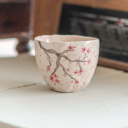 Sakura Flower Pottery Mug - Cherry Blossom Tree, Handmade Pottery Coffee Cup, Lovely Gift Idea