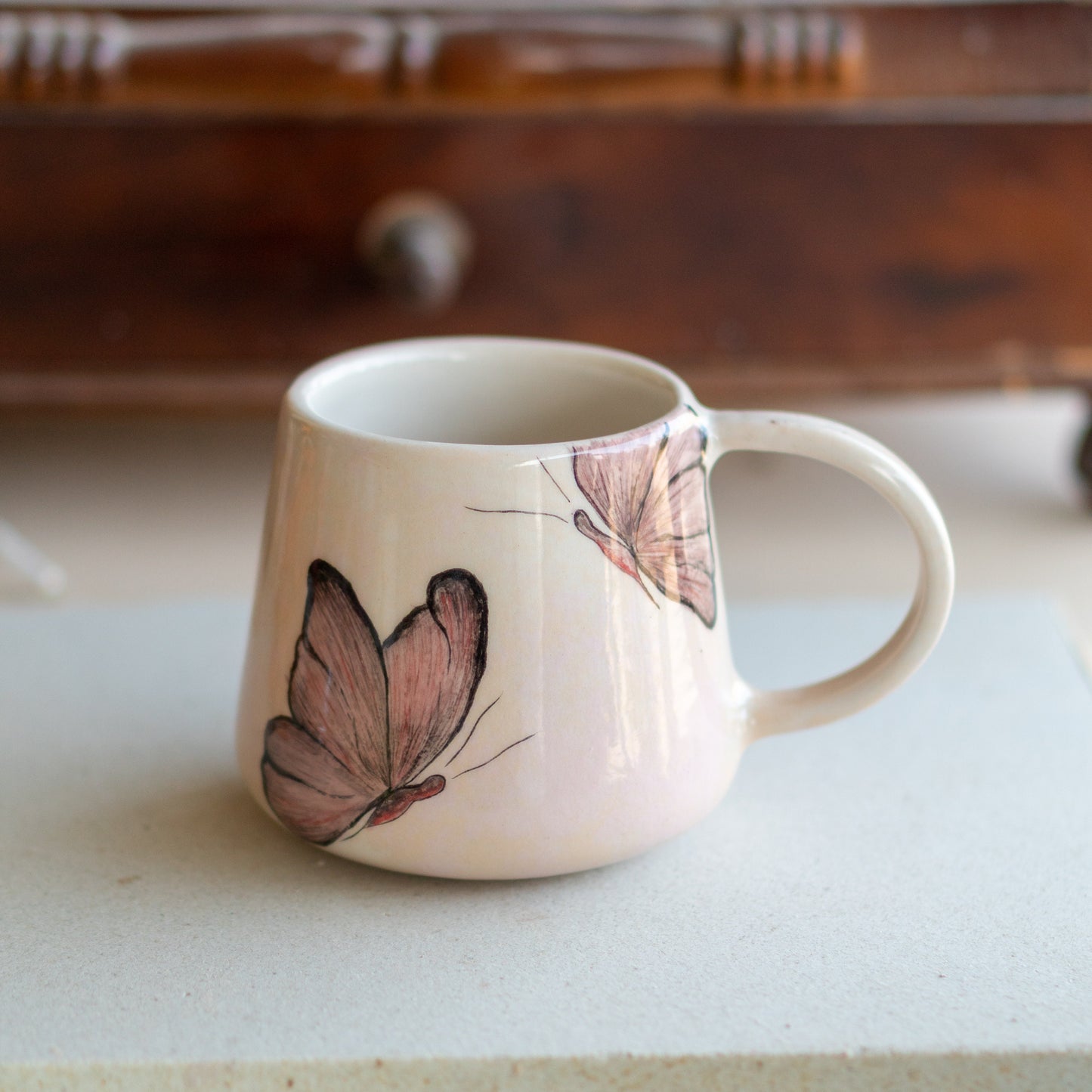 Pink Butterfly Mug