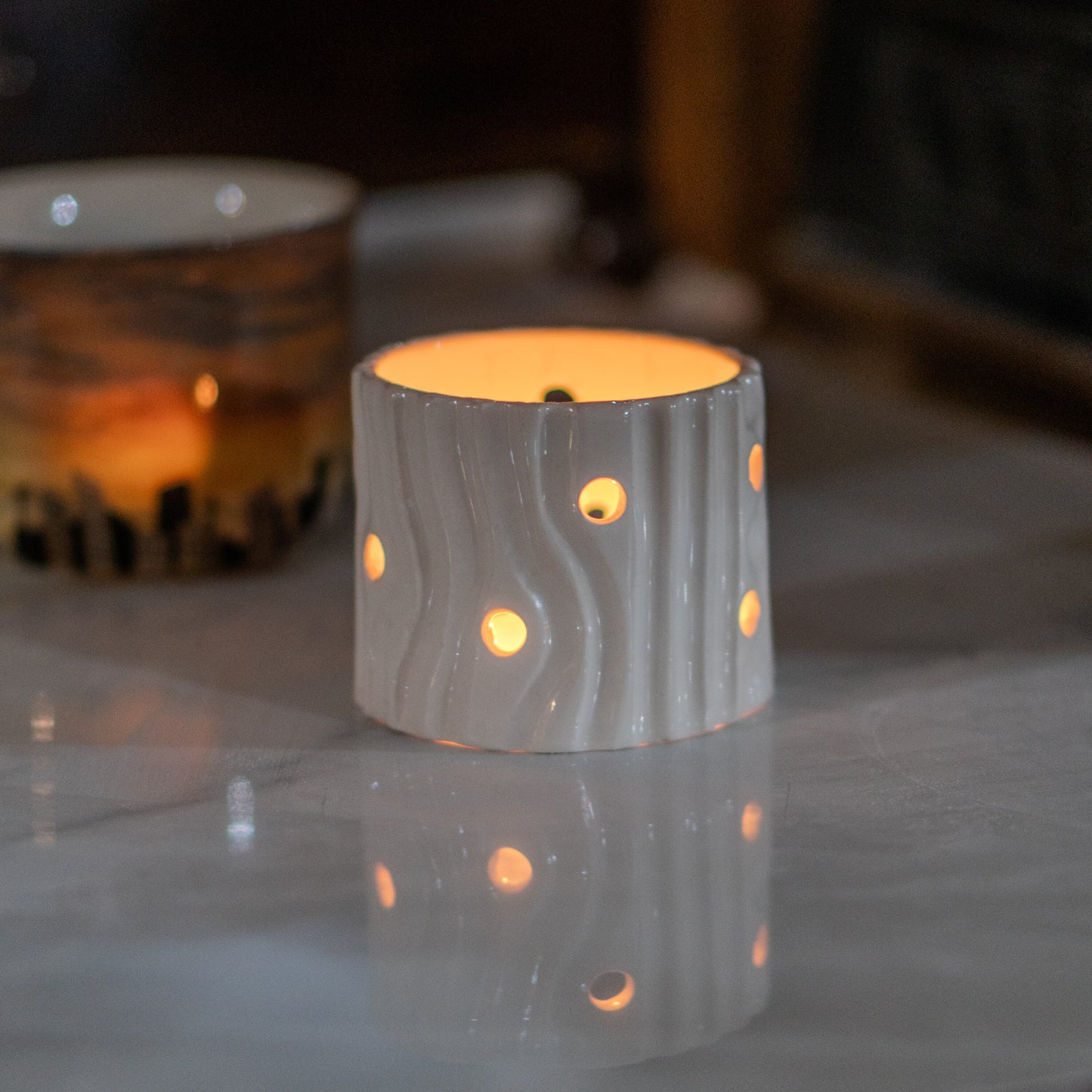 Tea Light Holder - Authentic Home Decor, Handmade Candle Holder, Ceramic Tealight Holder