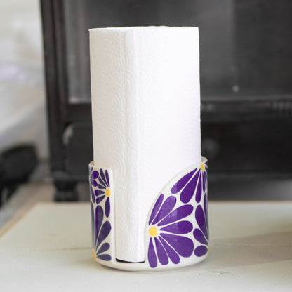 Paper Towel Holder, Floral Ceramic Hand Towel Holder, Countertop Decor, Kitchen Decor