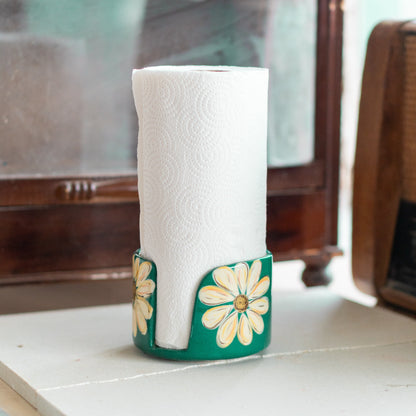 Paper Roll Holder - Paper Towel Holder, Handmade Daisy Kitchen Decor, Toilet Paper Holder, Towel Rack