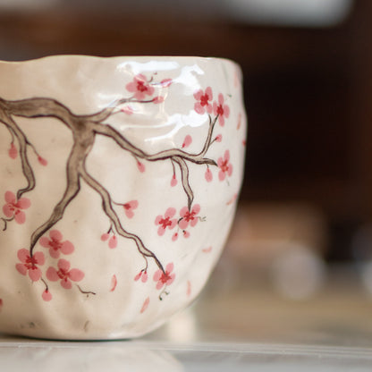 Sakura Flower Pottery Mug - Cherry Blossom Tree, Handmade Pottery Coffee Cup, Lovely Gift Idea