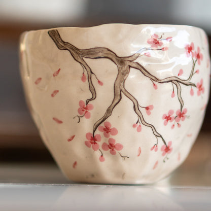 Sakura Flower Pottery Mug - Cherry Blossom Tree, Handmade Pottery Coffee Cup, Lovely Gift Idea