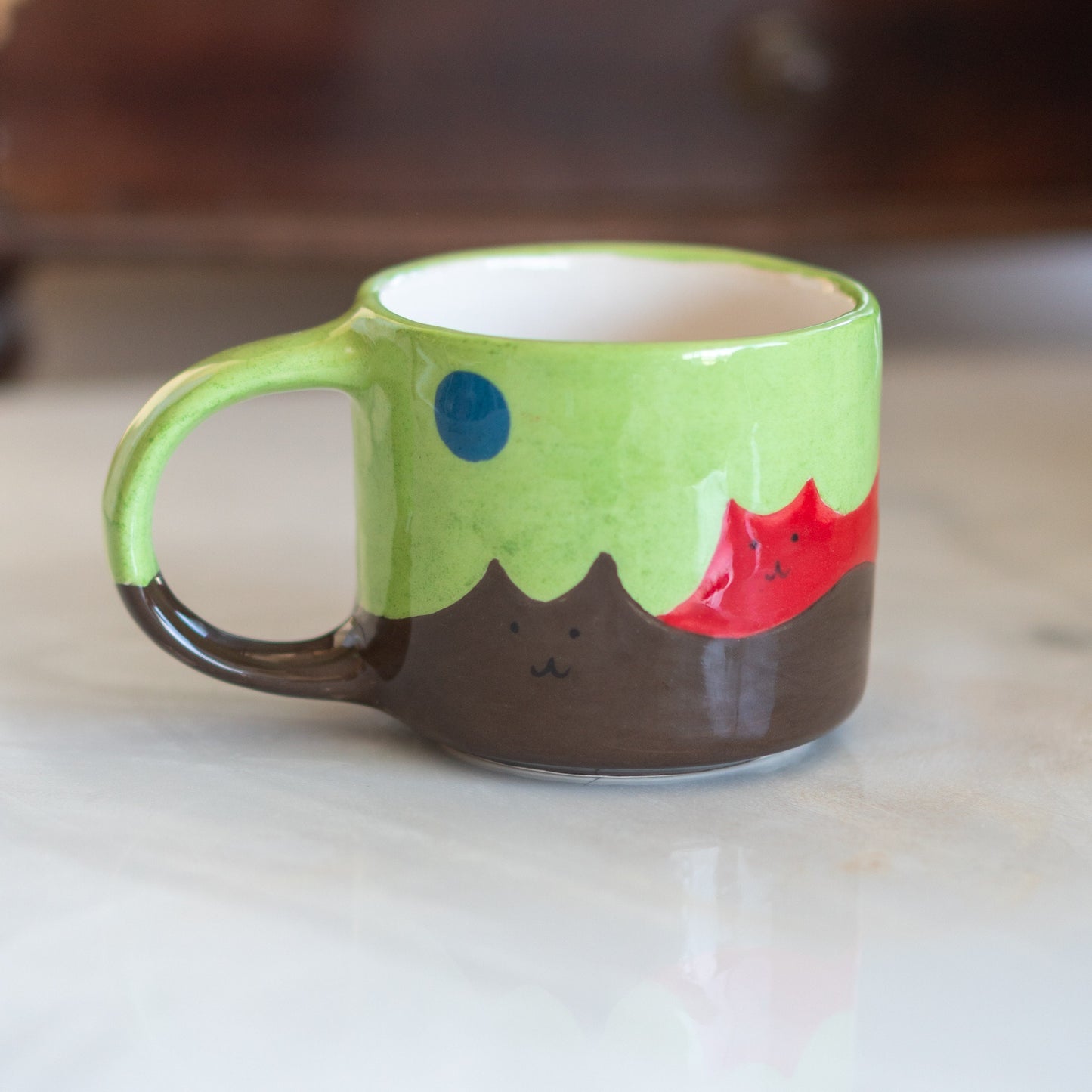 Cat Mountains Coffee Mug - Green