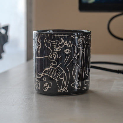 Picasso Handmade Ceramic Mug, Abstract Design Cup