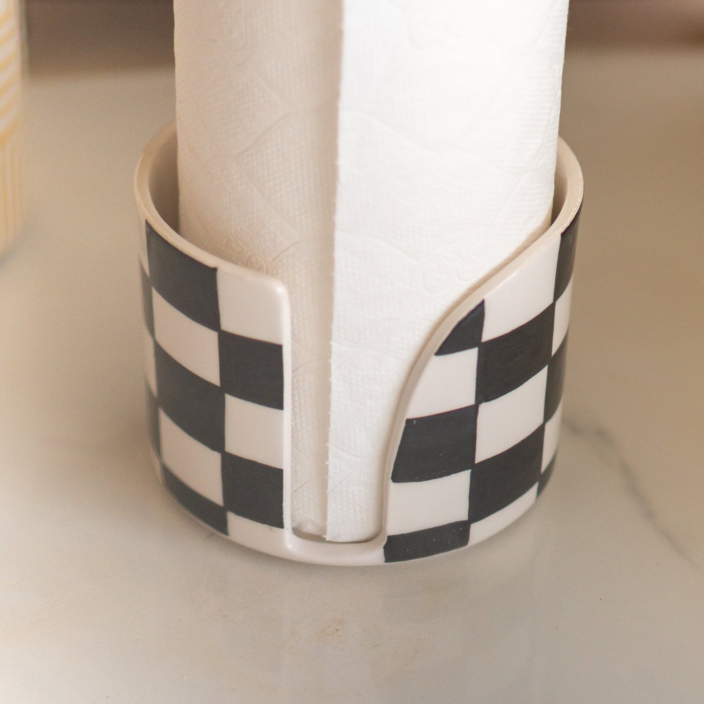 Paper Towel Holder - Checkered Home Decor, Handmade Towel Rack, Gift for Home