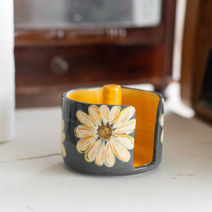 Paper Roll Holder - Paper Towel Holder, Handmade Daisy Kitchen Decor, Toilet Paper Holder, Towel Rack