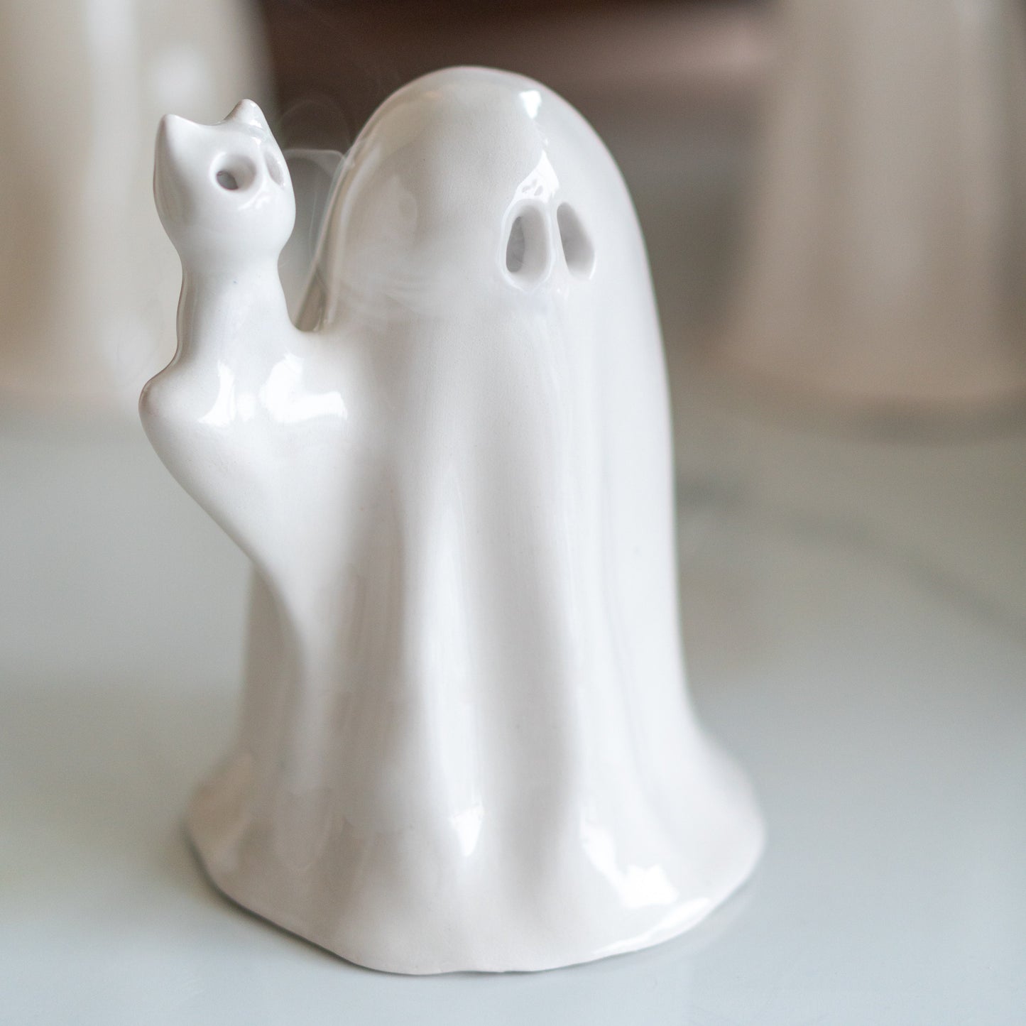 Ghost Incense Holder - Cat Incense Burner, Funny Home Decor, Spooky Home Decor