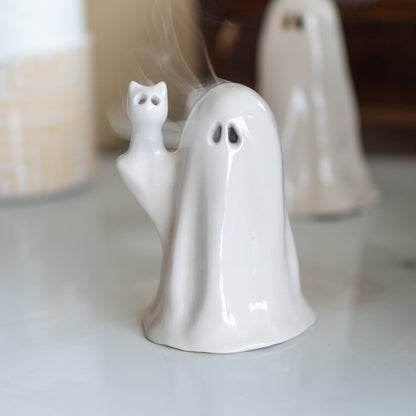 Ghost Incense Holder - Cat Incense Burner, Funny Home Decor, Spooky Home Decor