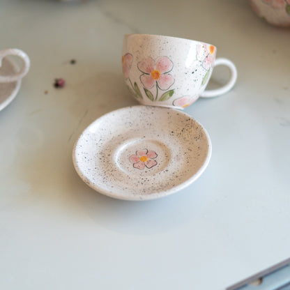 Espresso Cup - Floral Coffee Cup, Handmade Coffee Cup, Pottery Cup, Espresso Cup Set