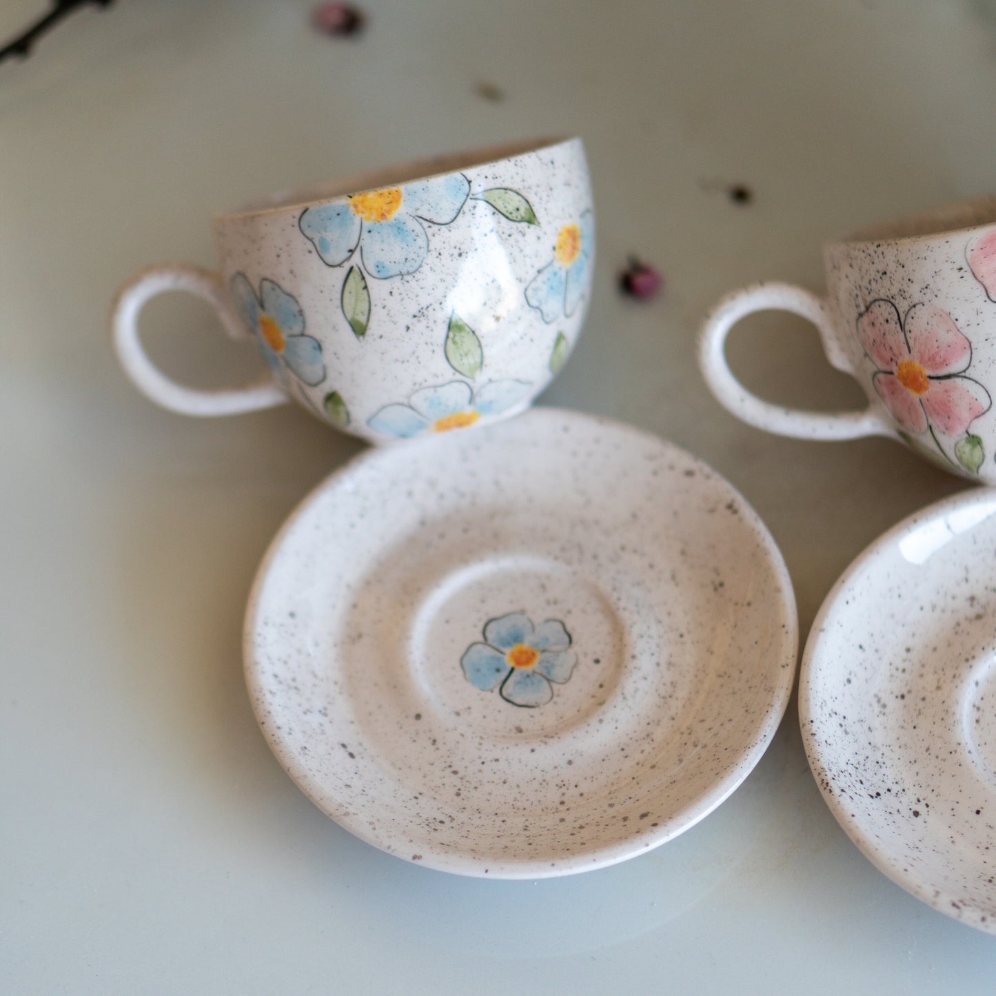 Espresso Cup - Floral Coffee Cup, Handmade Coffee Cup, Pottery Cup, Espresso Cup Set