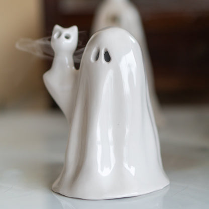 Ghost Incense Holder - Cat Incense Burner, Funny Home Decor, Spooky Home Decor