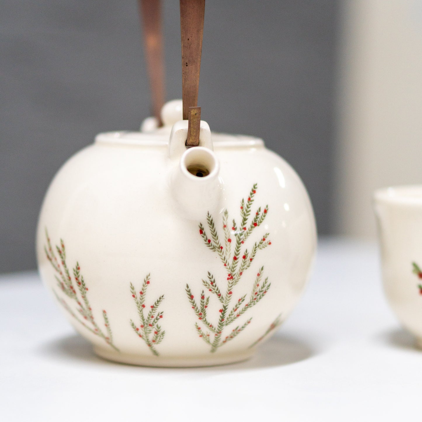 Tea Set Japanese - Tea Pot, Floral Kitchen Decor, Housewarming Gift Handmade, Ceramic Tea Set