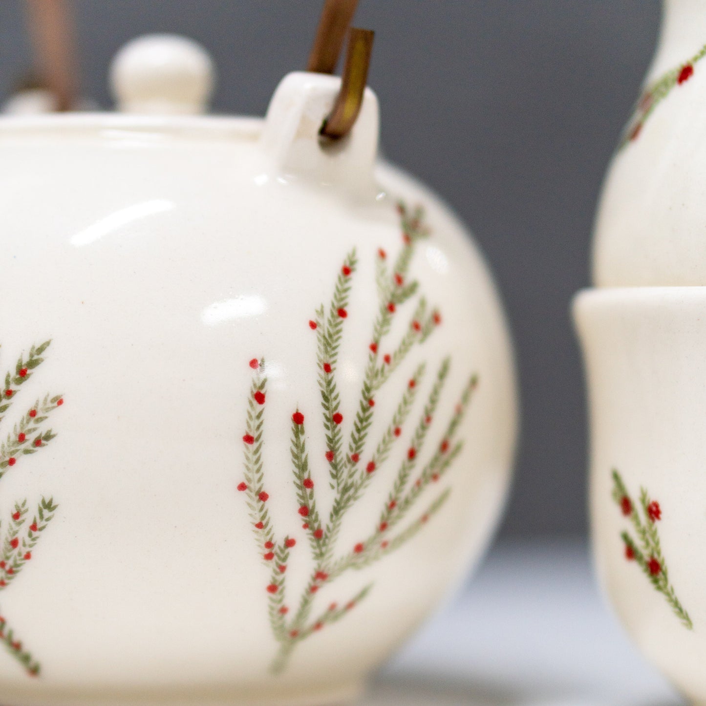 Tea Set Japanese - Tea Pot, Floral Kitchen Decor, Housewarming Gift Handmade, Ceramic Tea Set