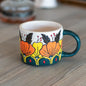 Pottery Mug - Floral Mug, 12oz Ceramic Coffee Mug, Handmade Pottery, Artistic Flower Design