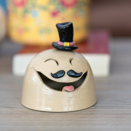 Tealight Holder - Funny Candle Holder, Handmade Ceramic Votive Candle Holder, Incense Holder, Graduation Gifts