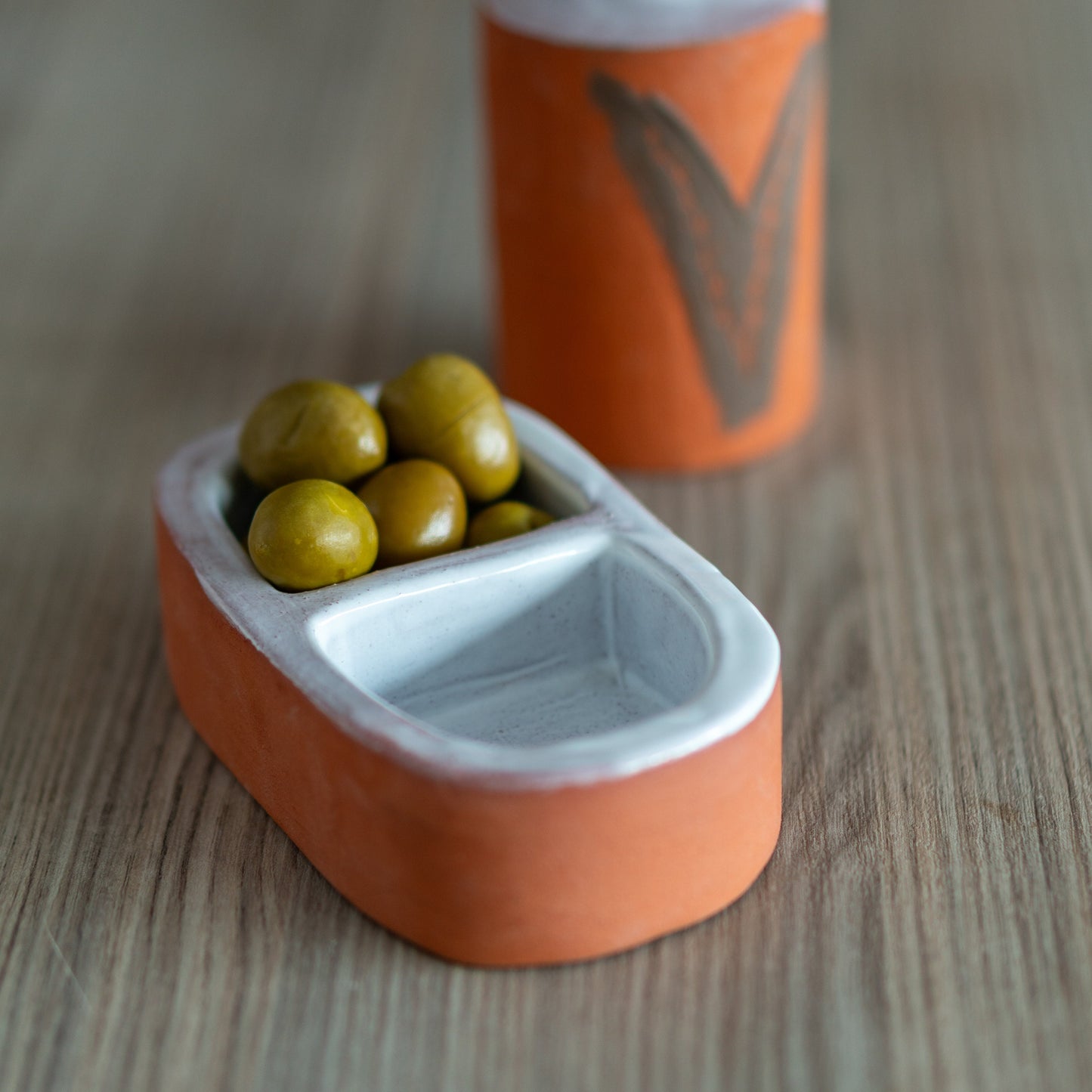 Olive Oil Bottle and Olive Dish, Handmade Gift for Home, Olive Oil Cruet, Ceramic Olive Oil Dispenser, Vinegar Cruet