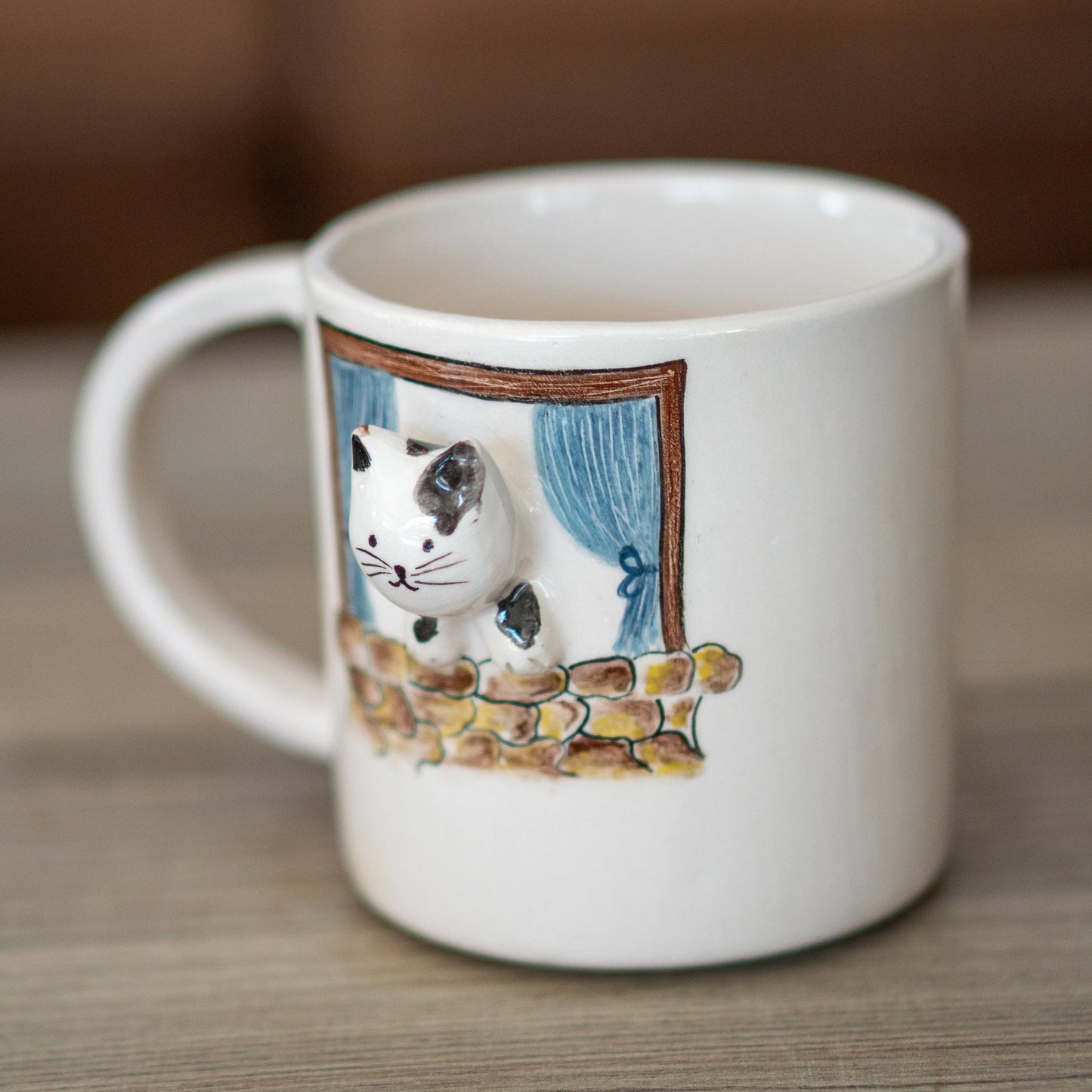 Pottery Cat Mug - Cute Cat Coffee Mug, Handmade Ceramic Mug, Cat Lover Gift