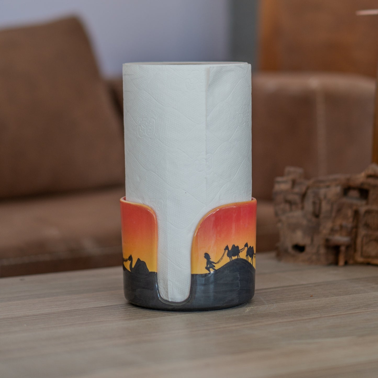 Ceramic Paper Towel Holder - Arabic Decor