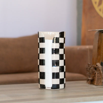 Ceramic Paper Towel Holder - Checkered Kitchen Decor