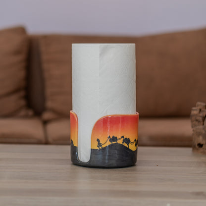 Ceramic Paper Towel Holder - Arabic Decor