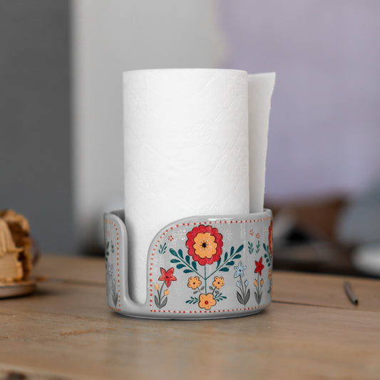 Paper Towel Holder Kitchen Organizer, Floral Kitchen Towel Holder, Paper Roll Holder, Countertop Decor