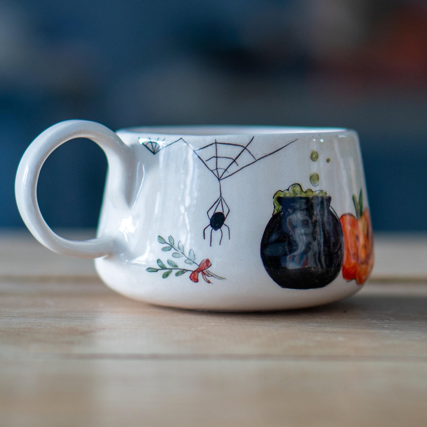 Cat and Skull Coffee Mug - Halloween Gift Mug